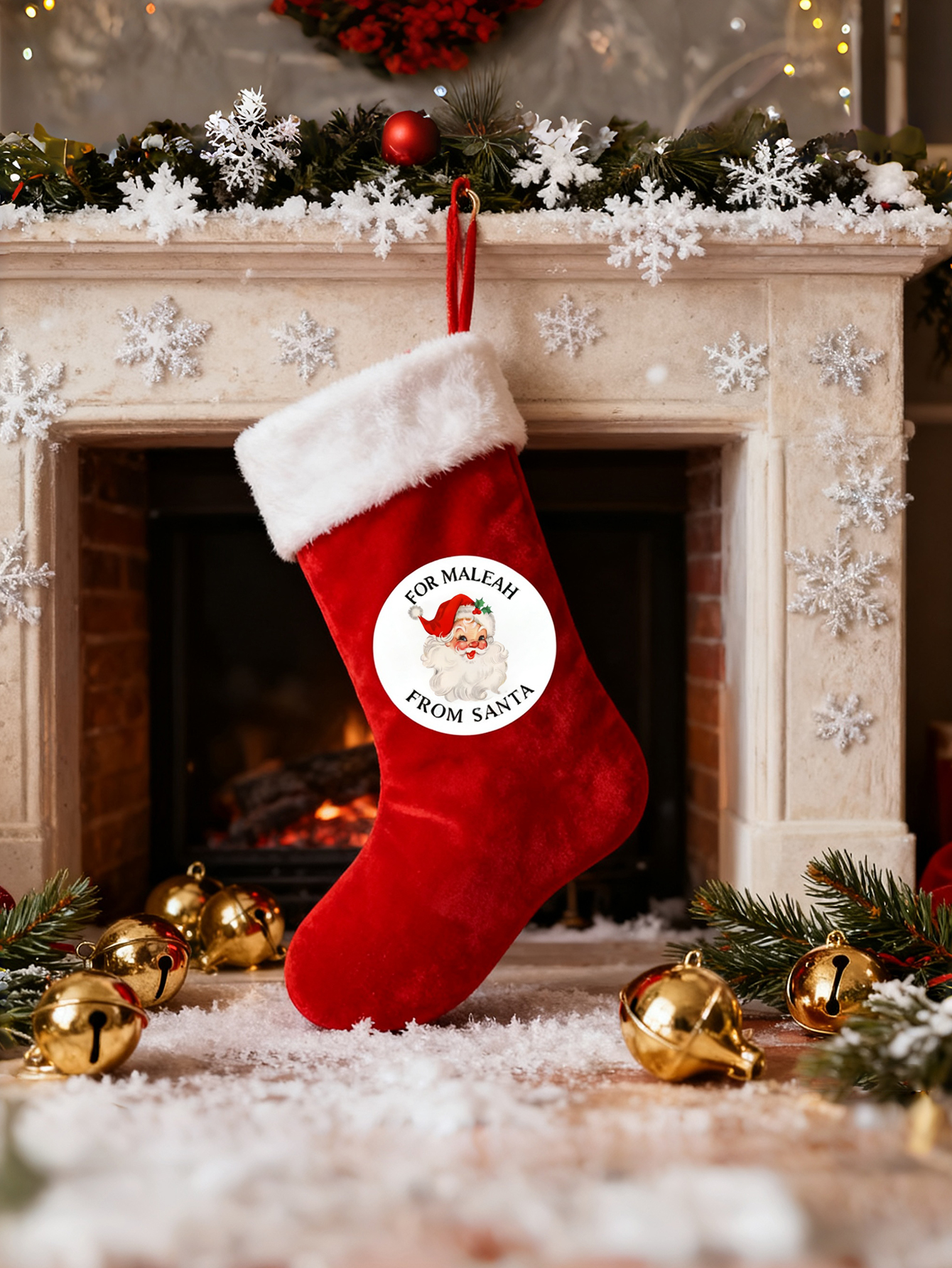 Customize personalized Santa Claus stickers
